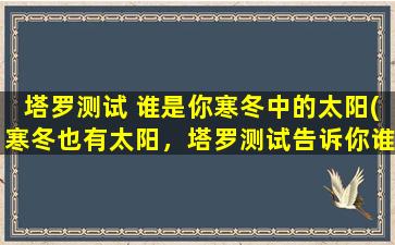 塔罗测试 谁是你寒冬中的太阳(寒冬也有太阳，塔罗测试告诉你谁是你的阳光)